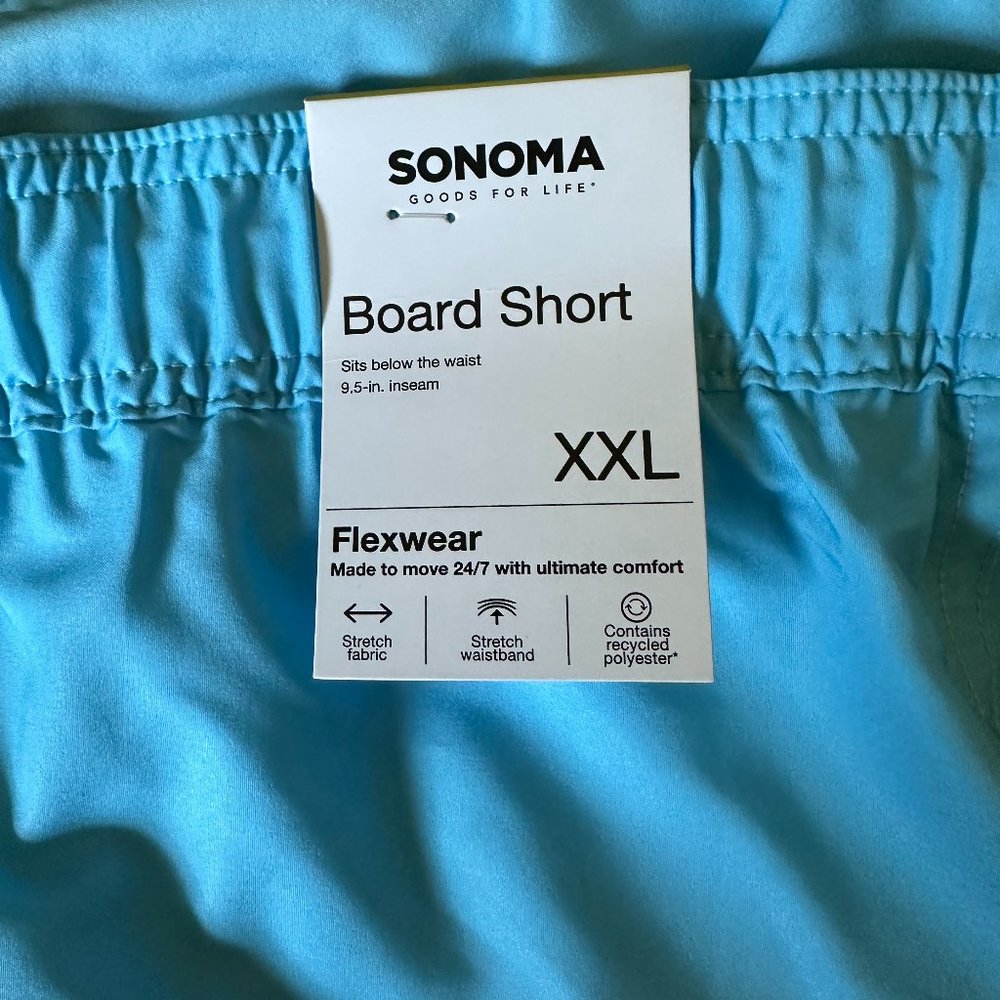MENS SONOMA E-BOARD SWIM TRUNKS WITH POCKETS SIZE XXL  #619 - Picture 3 of 3